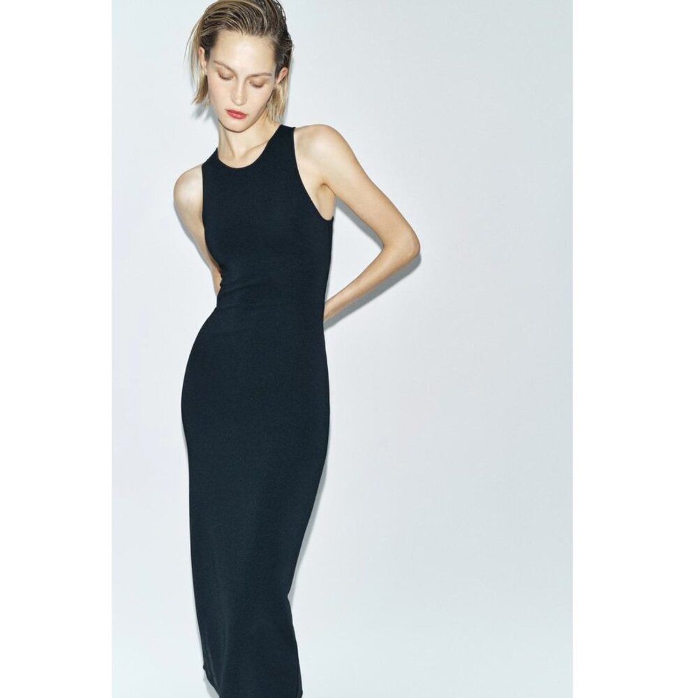 Zara Stretch Ribbed Midi/Maxi Dress